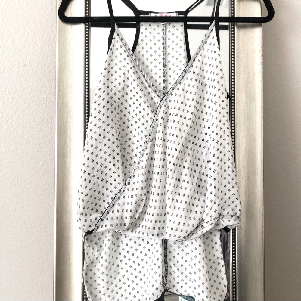 Women’s White and Black Sheer Tank Top Size XS